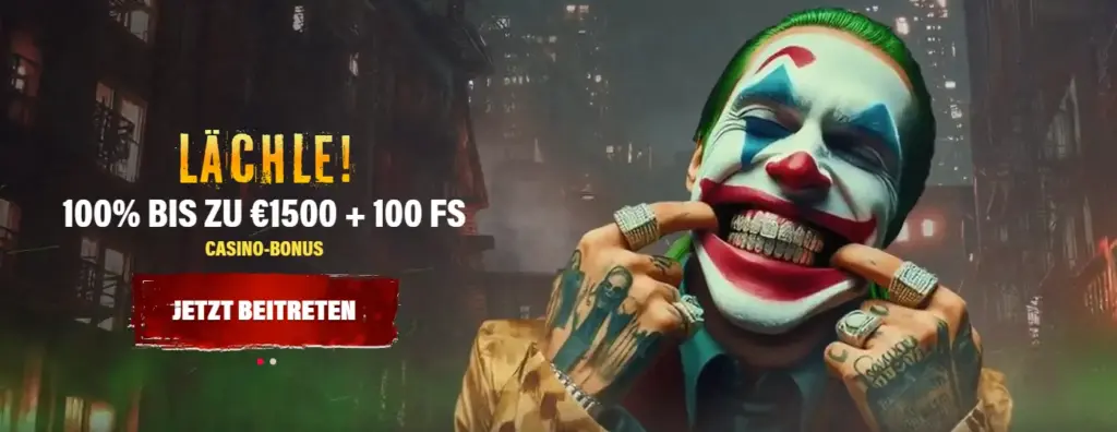 Banner für das Willkommensangebot des Casinos.