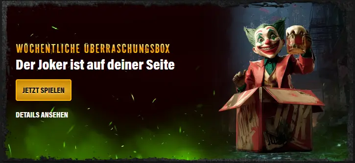 Banner für das wöchentliche Überraschungsbox-Angebot.