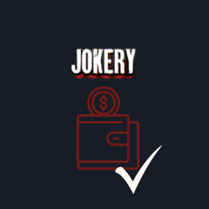 Ein Brieftaschensymbol unter dem Jokery Casino-Logo