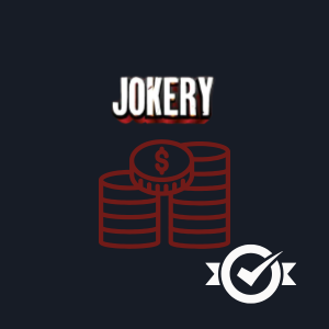 Ein Haufen Goldmünzen unter dem Jokery-Logo